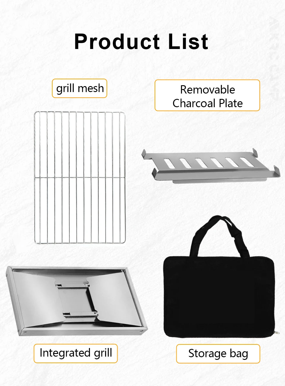304 Stainless Steel Barbecue Grill Portable Outdoor Stove IGT Table Stove Folding Firewood Stove Barbecue Camping Stove