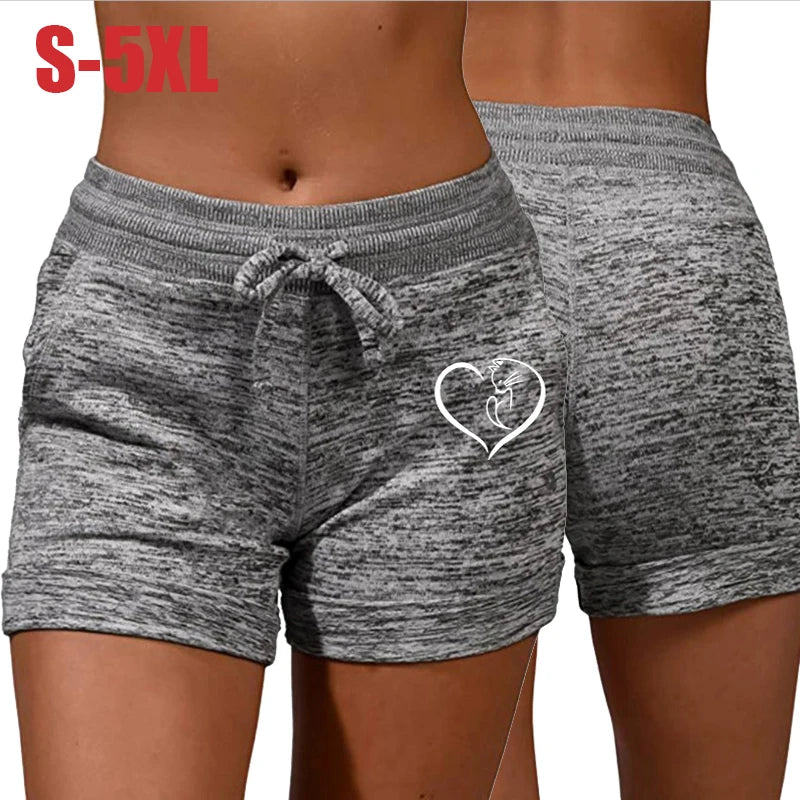 Summer Large SizePrinting Elastic High Waist Casual Sport Fitness Running Oversize Female Sweatpants