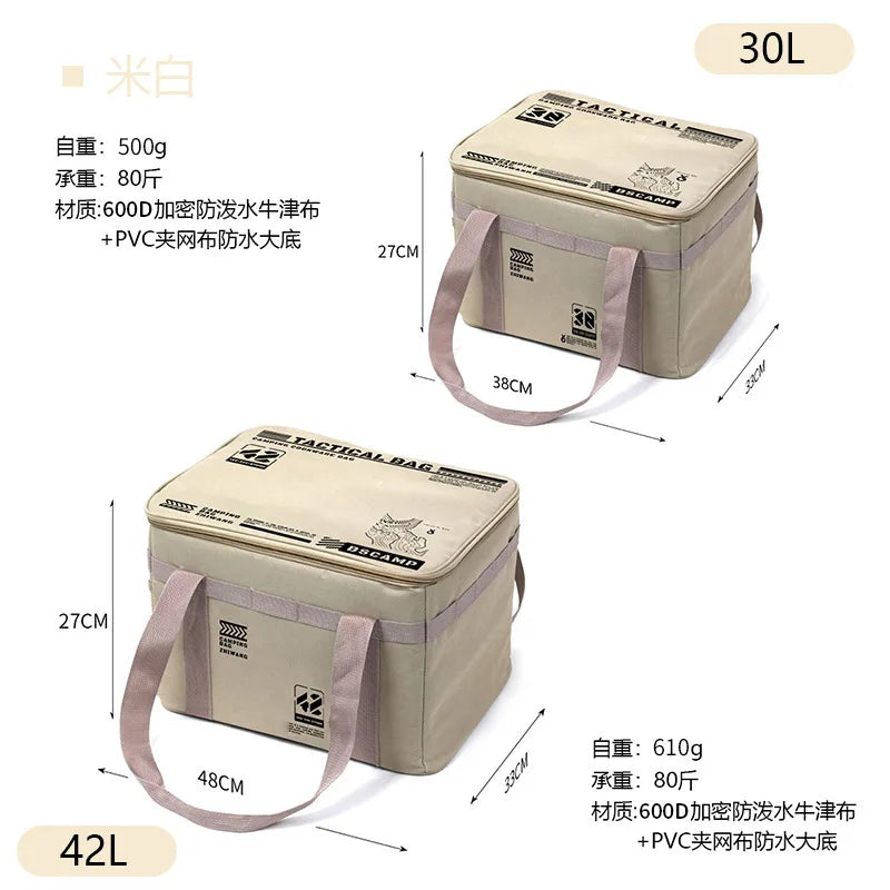 56L Waterproof Insulated Folding Camping Storage Box – Tactical Cooler & Field Gear Organizer