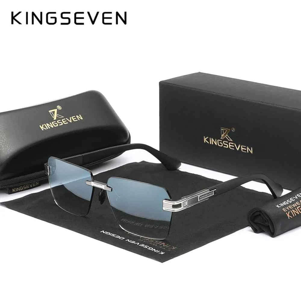KINGSEVEN 722 Rimless Gradient Sunglasses – Alloy, Polarized, Anti-Reflective, UV400, Unisex