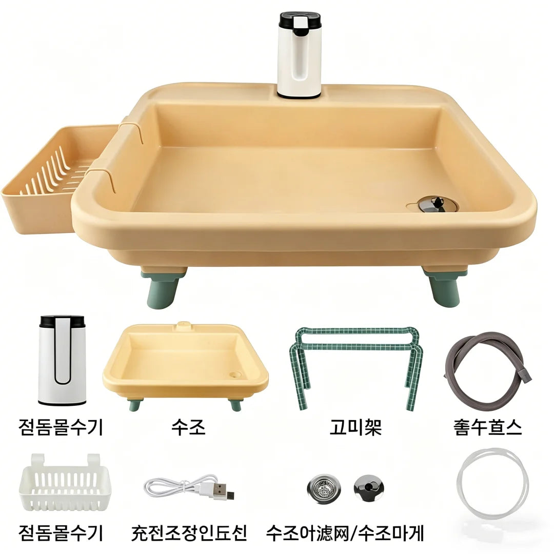 Portable Folding Camping Sink – Outdoor Wash Basin & Water Station | Short & High, Yellow & White