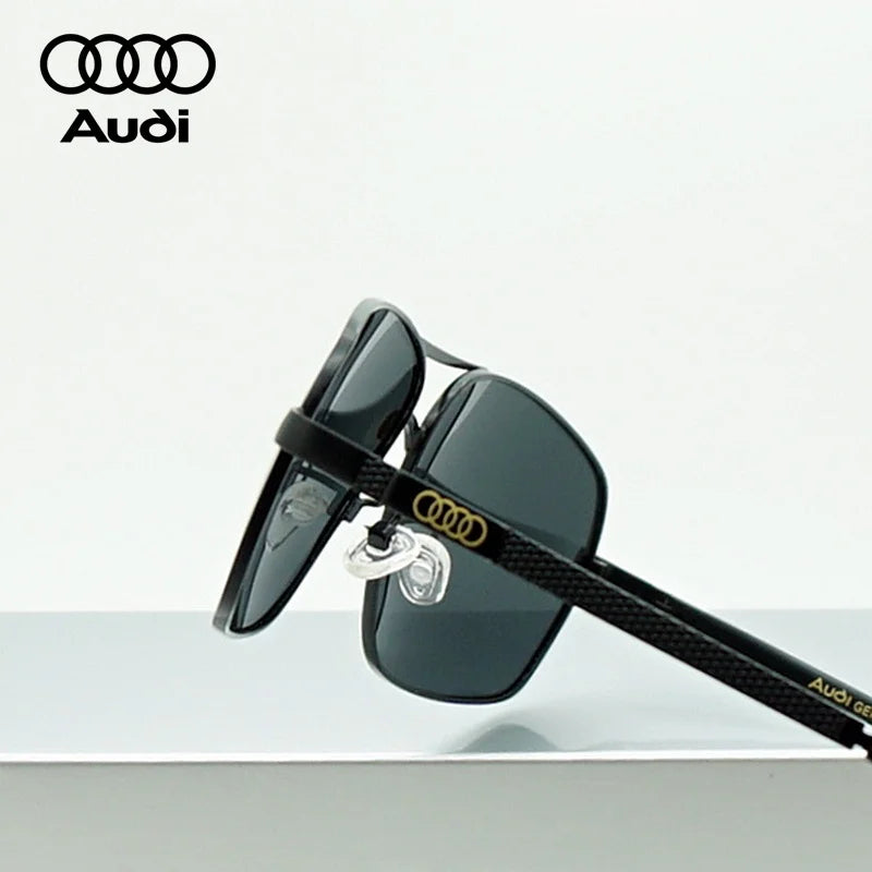 Audi Polarized Sunglasses – Unisex UV400 Square Aviator Alloy Frame Business & Driving Shades