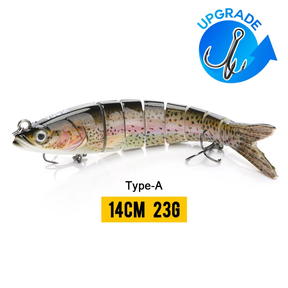 VTAVTA Jointed Swimbait Crankbait – Sinking Wobbler, 6/7/8-Segment, 10–14cm, 60+ Colors