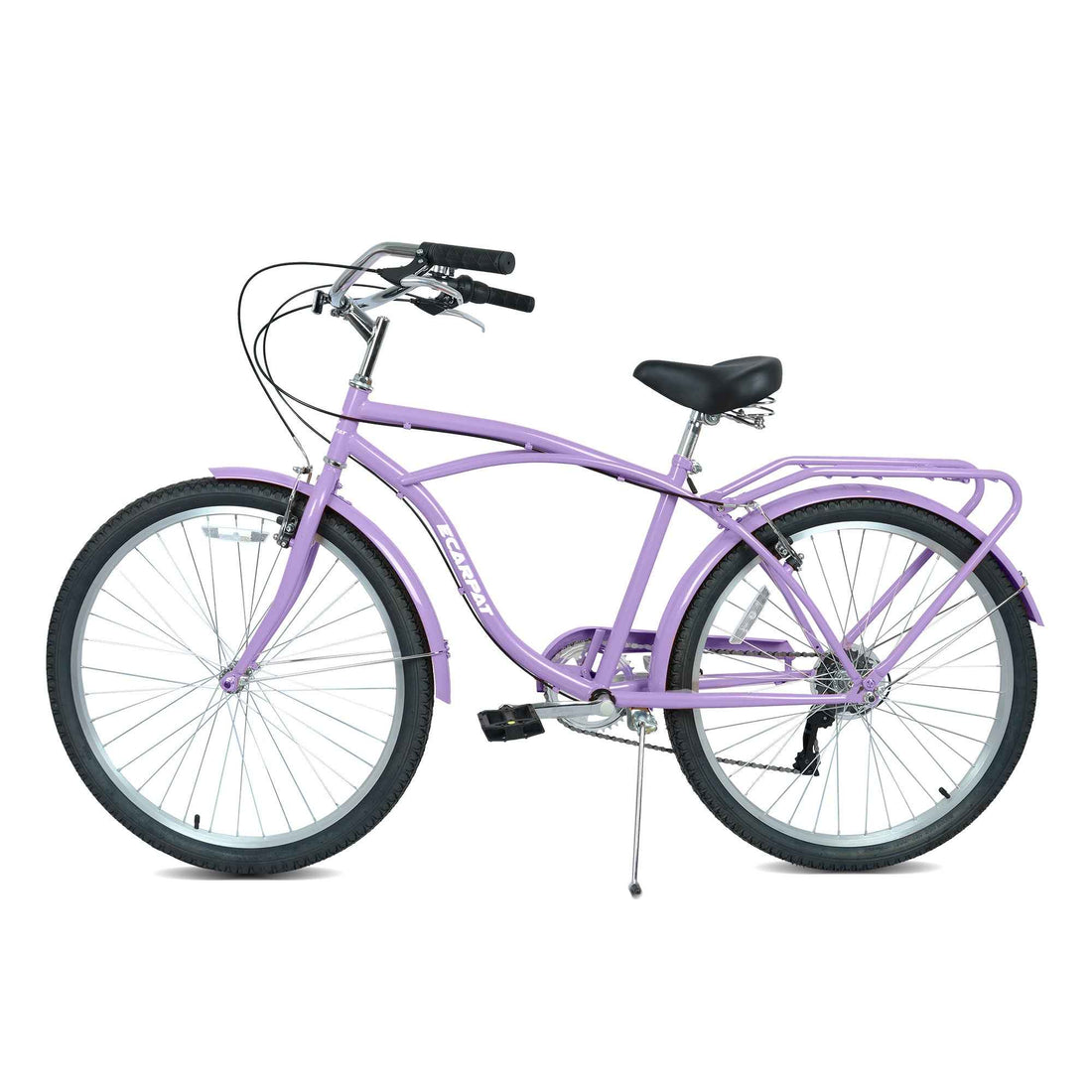 A26265B 26 Inch 7-Speed Beach Cruiser Bike For Men & Women High-Tensile Steel Frame & Lightweight Alloy Wheels With V-Brakes Multiple Colors For Leisure And Commuting