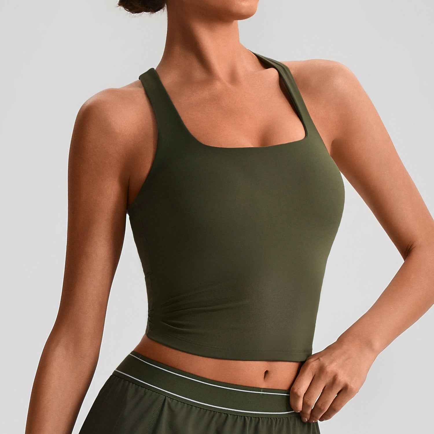 Womens Workout Top For Layering Running Sports Bra