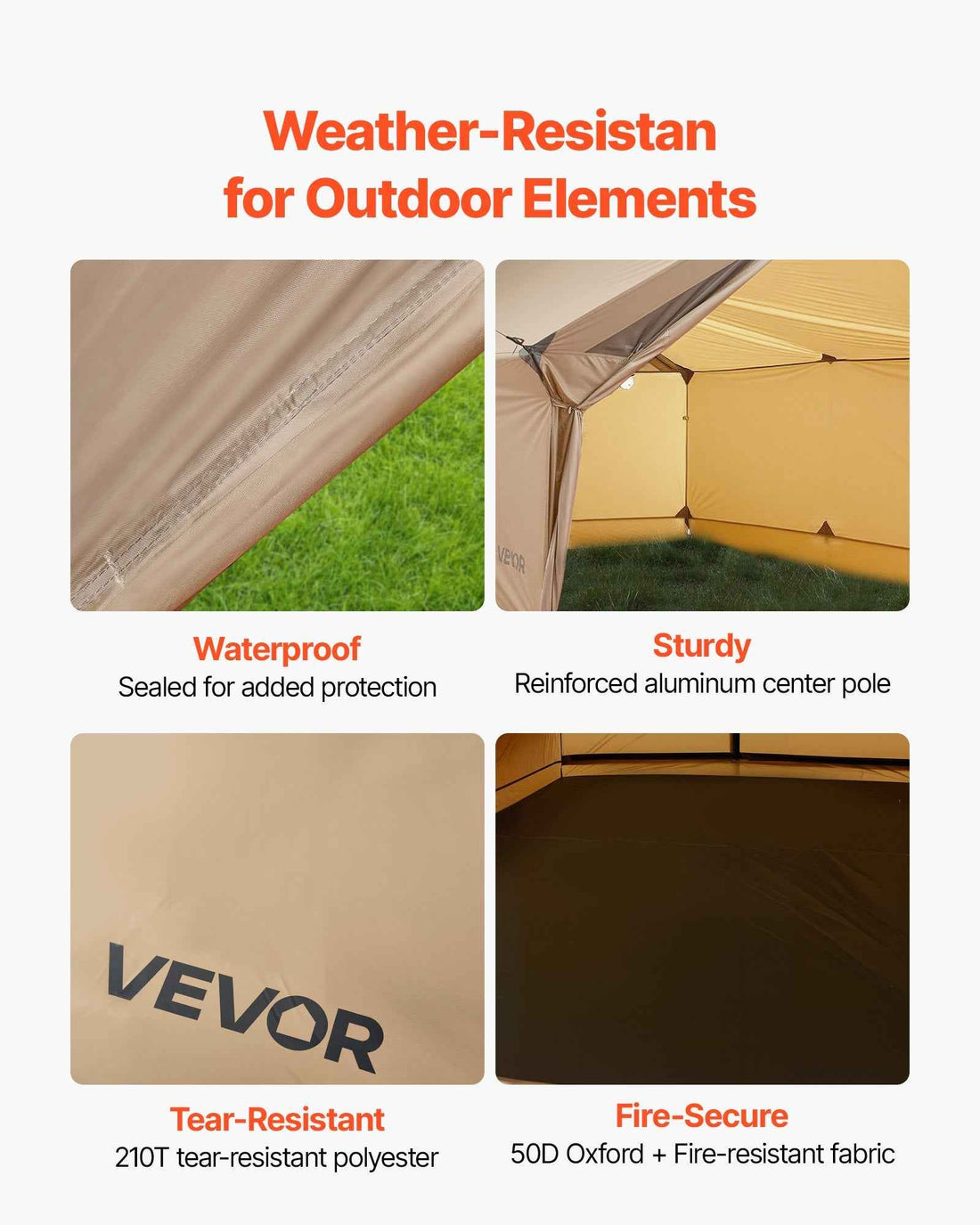 Cabin Hot Tent With Stove Jack Lightweight Waterproof 2 Persons Camping