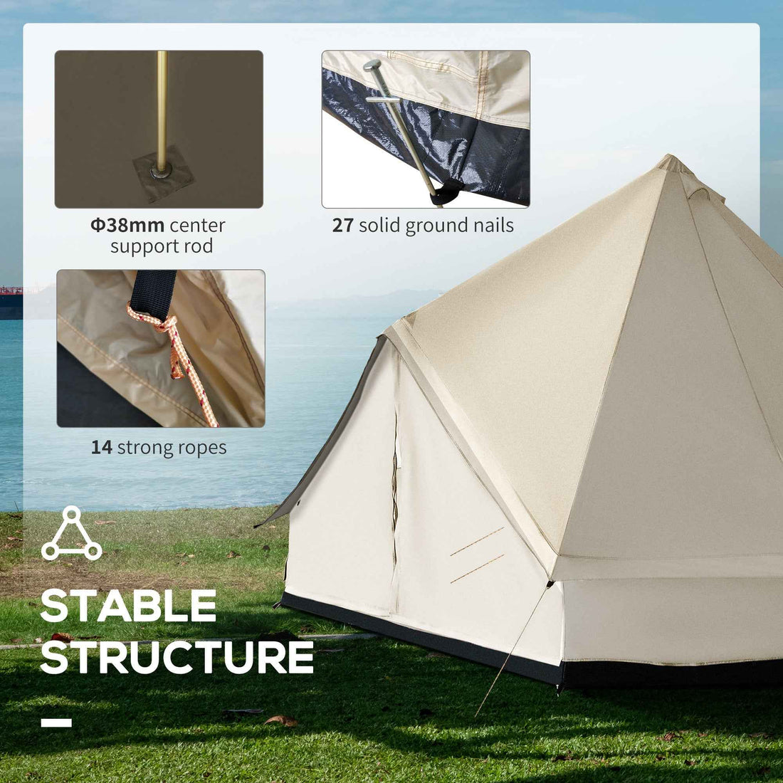 10-Person Large Waterproof Yurt Camping Tent, Perfect For Family Camping, Blue