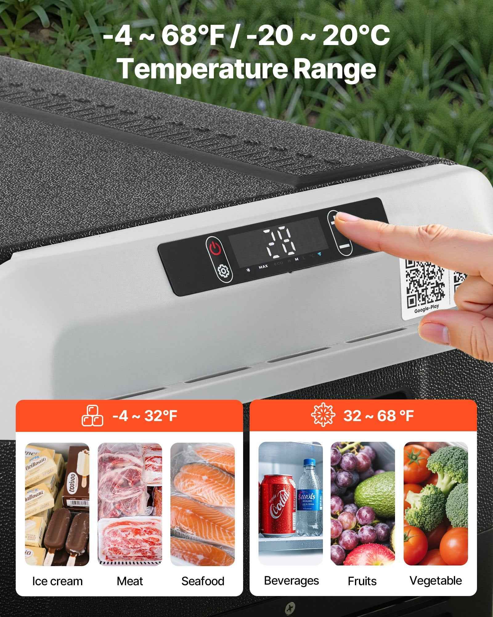 12 Volt Car Refrigerator Portable Freezer 26.4QT Electric Cooler For Camping