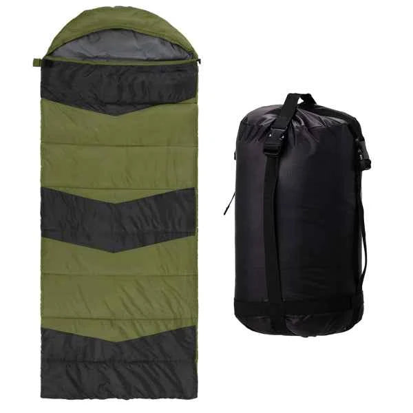 Rectangular Heated Sleeping Bag, Lightweight Sleeping Bag With Multi USB Powered Heating Pads, Waterproof Compact Envelope Sleeping Bag For Backpacking Hiking, Green