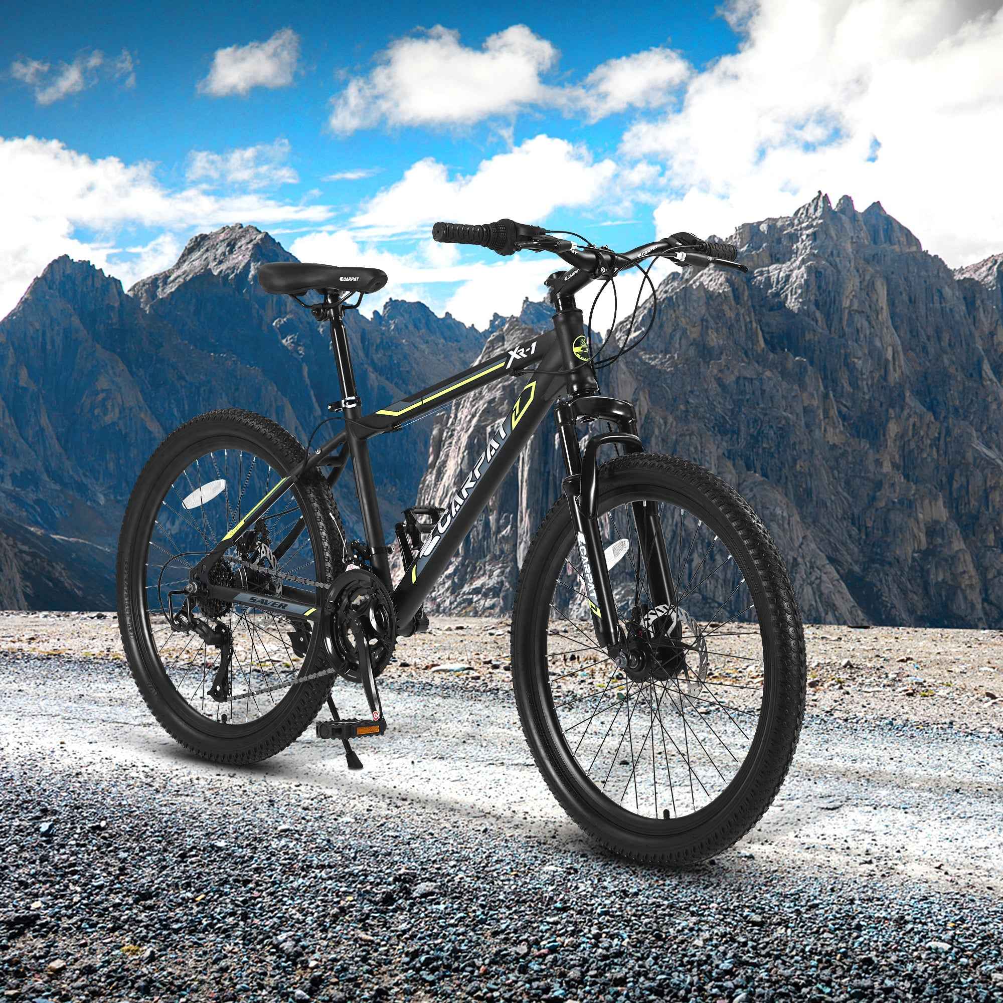 S24102 24 Inch Mountain Bike Boys Girls, Steel Frame, Shimano 21 Speed Mountain Bicycle With Daul Disc Brakes And Front Suspension MTB