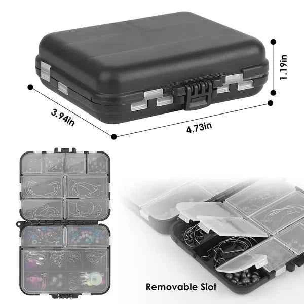 188Pcs Fishing Accessory Kit Portable Fishing Set Including Jig Hooks Sinker Weights Spoon Lure