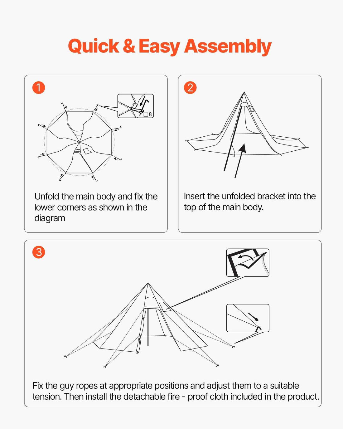 Hot Tent For 4-6 Persons, Portable Winter Tipi Tent With Stove Jack, Waterproof Canvas Camping Tents, Lightweight 4 Season Shelter Tents For Hiking Fishing Backpacking, L Size