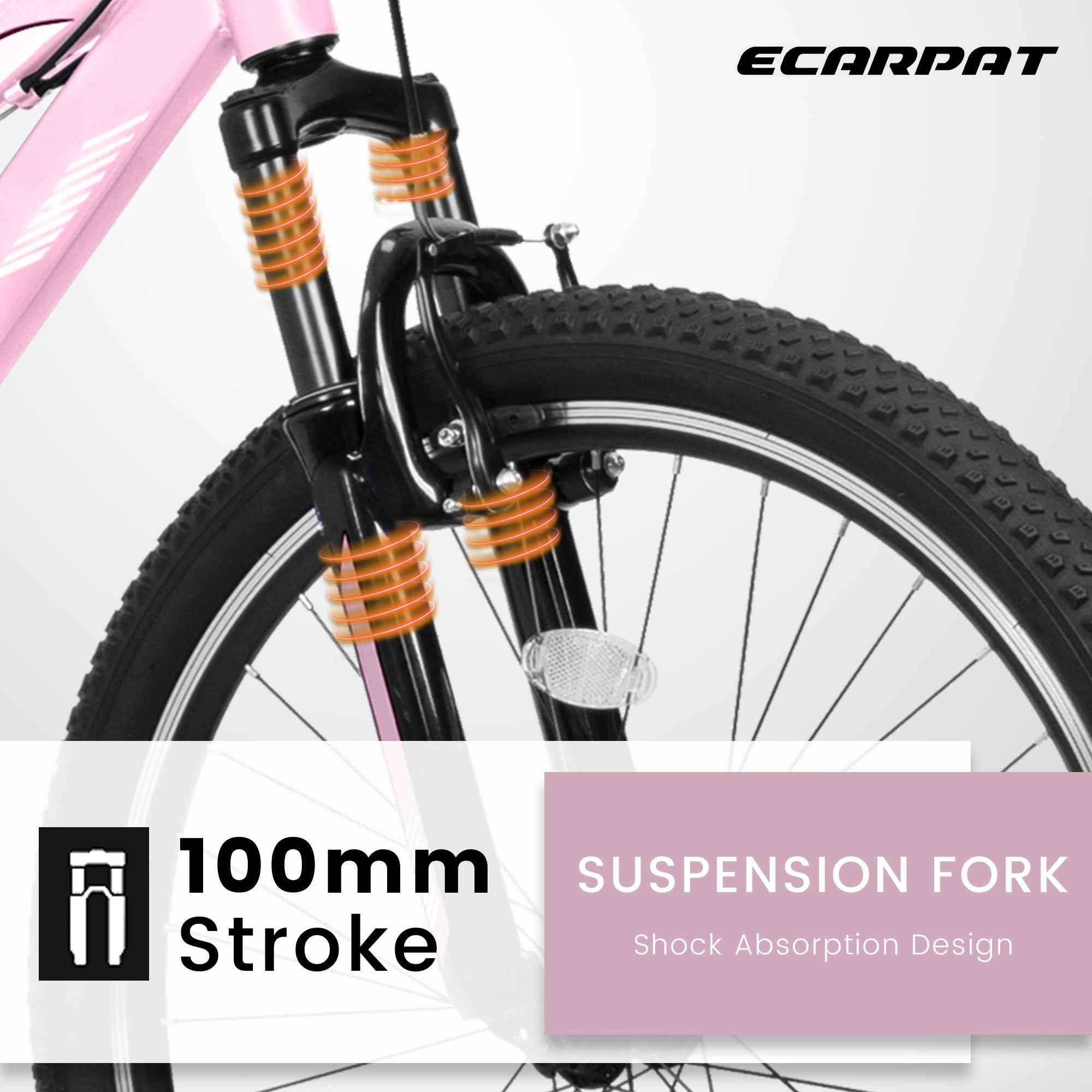 A26208D Mountain Bike 24 26 Inch, High-Density Carbon Steel Frame, 21 Speed, Front Suspension, Dual V-Brakes, Pre-Assembled For Men Women Teens