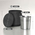 2.6 Gal Outdoor Side Table, 3-In-1 Concrete Cooler Bar Table With Storage, Removable Ice Bucket And Lid, Charcoal Gray