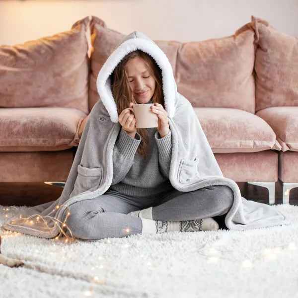 USB-Powered Wearable Heated Flannel Blanket – 3 Heat Levels