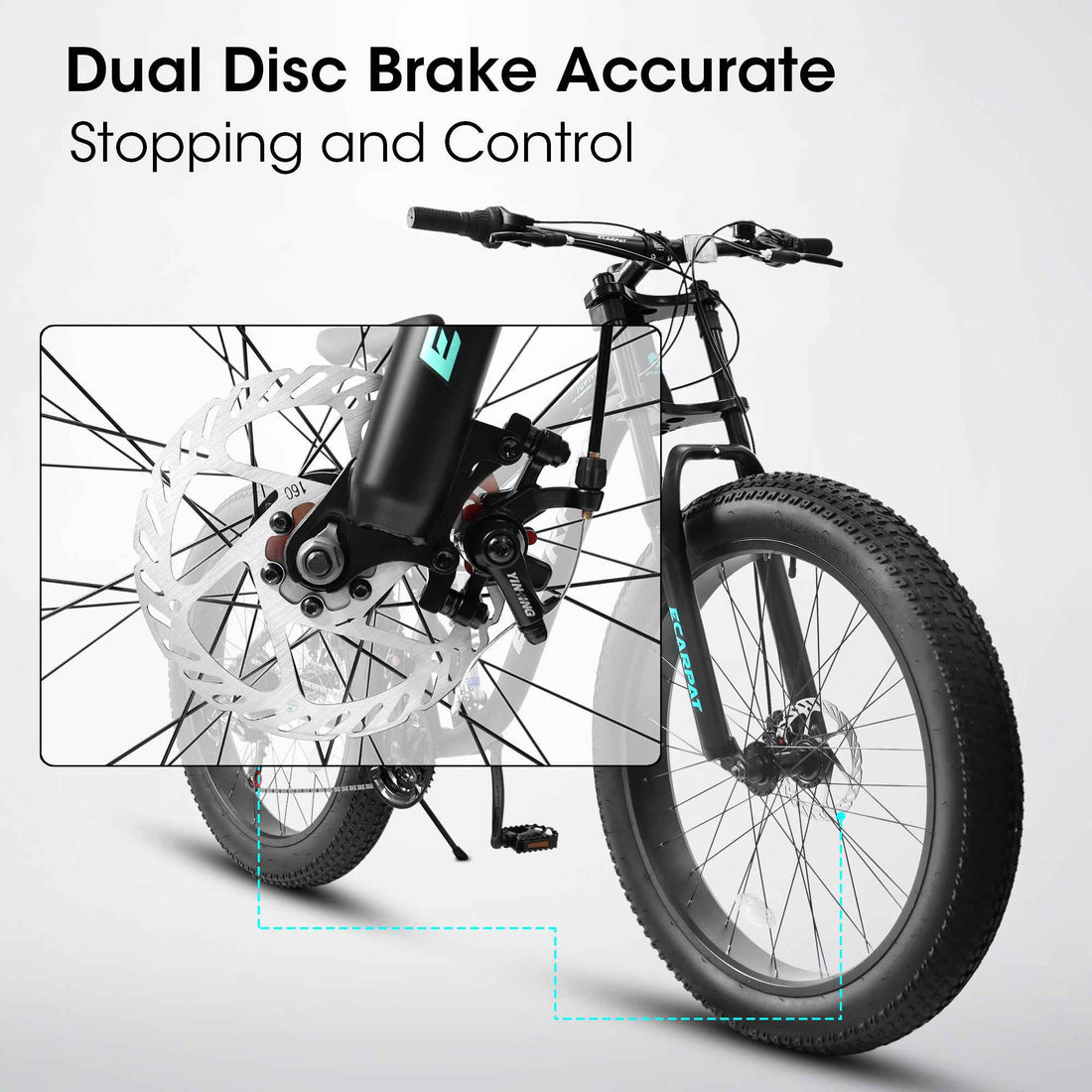 A26309 26 Inch Mountain Bike,Full-Suspension 21 Speeds Drivetrain With Disc-Brake Bicycle, 26x4inch Fat Tire Bike For Men