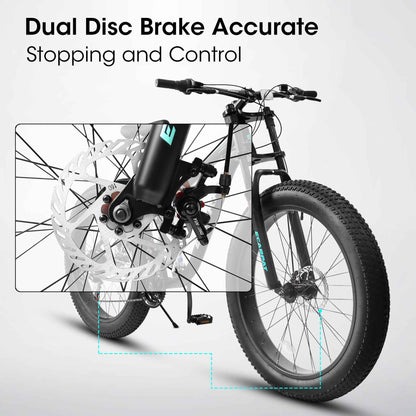 A26309 26 Inch Mountain Bike,Full-Suspension 21 Speeds Drivetrain With Disc-Brake Bicycle, 26x4inch Fat Tire Bike For Men