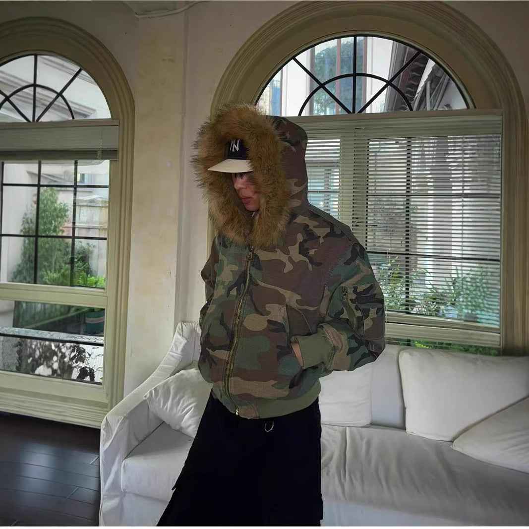 Double-sided Camouflage Cotton Jacket For Men