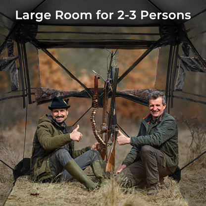 Hunting Blind 360 Degree One-Way See-Through Ground Blind For 2-3 Person