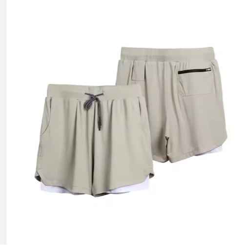 Gym Clothing Men Quick Dry 2 In 1 Gym Shorts Men Polyester Spandex Breathable Shorts Men Liner Running Fitness Shorts
