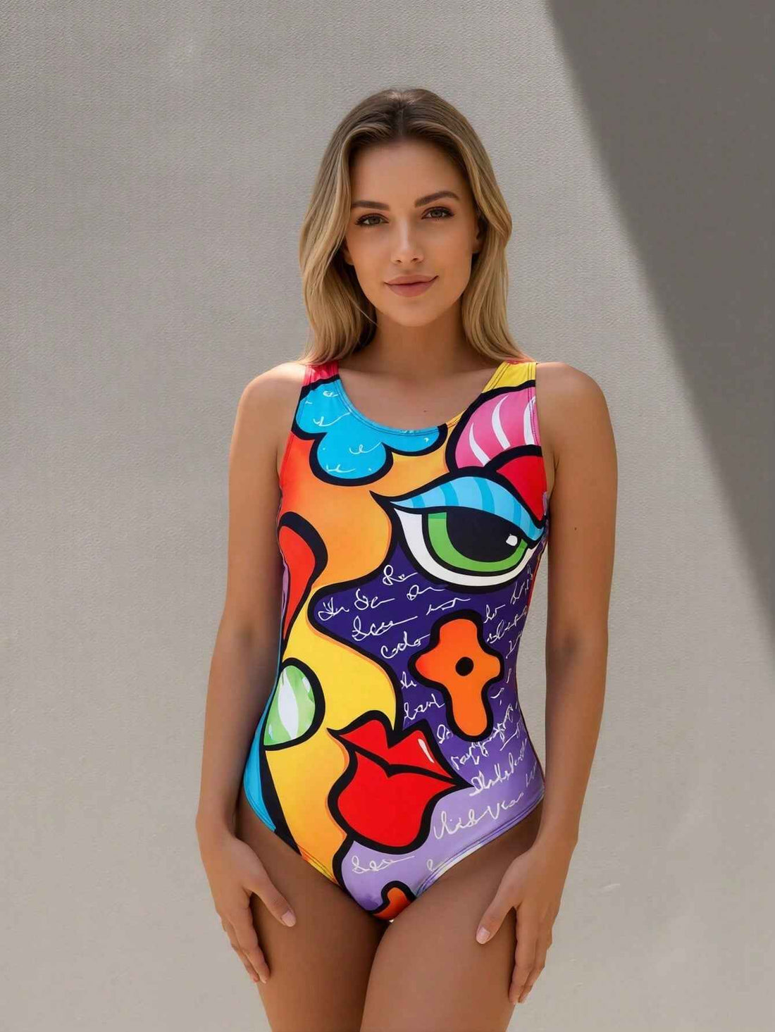 2026 New Sexy One-Piece Fitness Swimsuit With Tropical Print Color For Beach Vacation Swimming Women