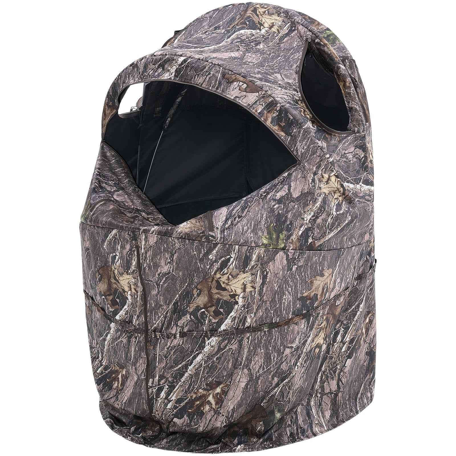 Hunting Blind, Single Person Ground Blinds With Carrying Bag, Portable Camouflage Tent, Reinforced Durable Concealed Shelter With Silent Zipper Door And Window, For Turkey And Deer