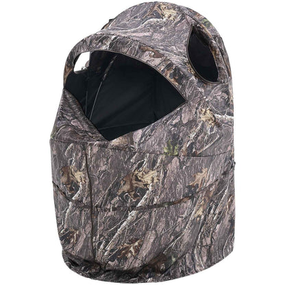 Hunting Blind, Single Person Ground Blinds With Carrying Bag, Portable Camouflage Tent, Reinforced Durable Concealed Shelter With Silent Zipper Door And Window, For Turkey And Deer