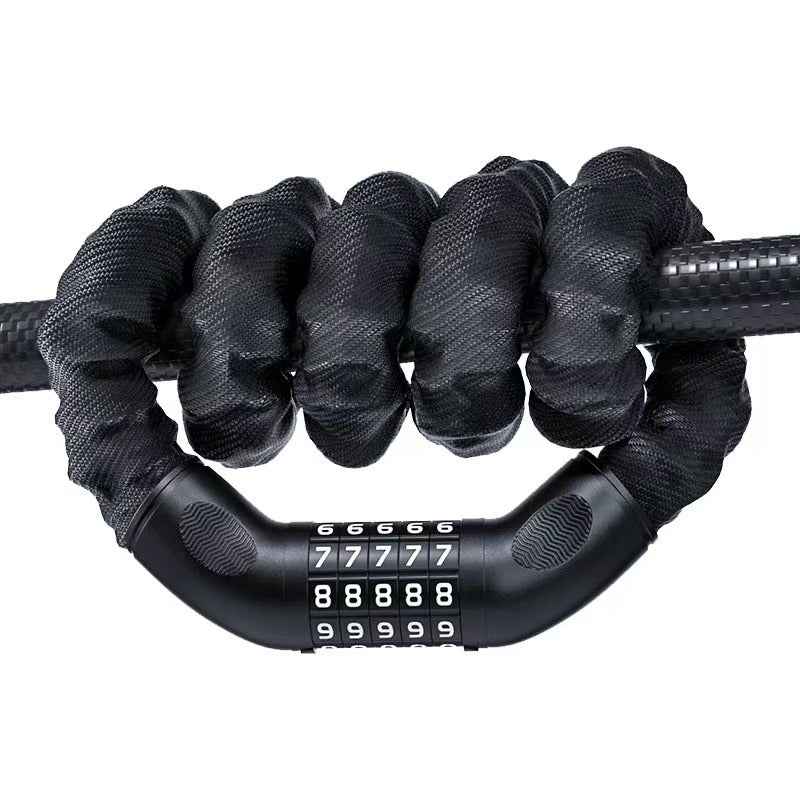 Bike Chain Lock, 5-Digit Combination Heavy Duty Anti-Theft Security Bike Lock, Long Resettable Keyless Bicycle Lock For Ebikes, Motorcycles, Scooters, Gates, Fences, And Door