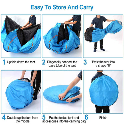 1Pc 4 Persons Camping Waterproof Tent Instant Setup Tent With Mosquito Net Doors Carrying Bag Folding 4 Seasons For Hiking Climbing Adventure Fishing