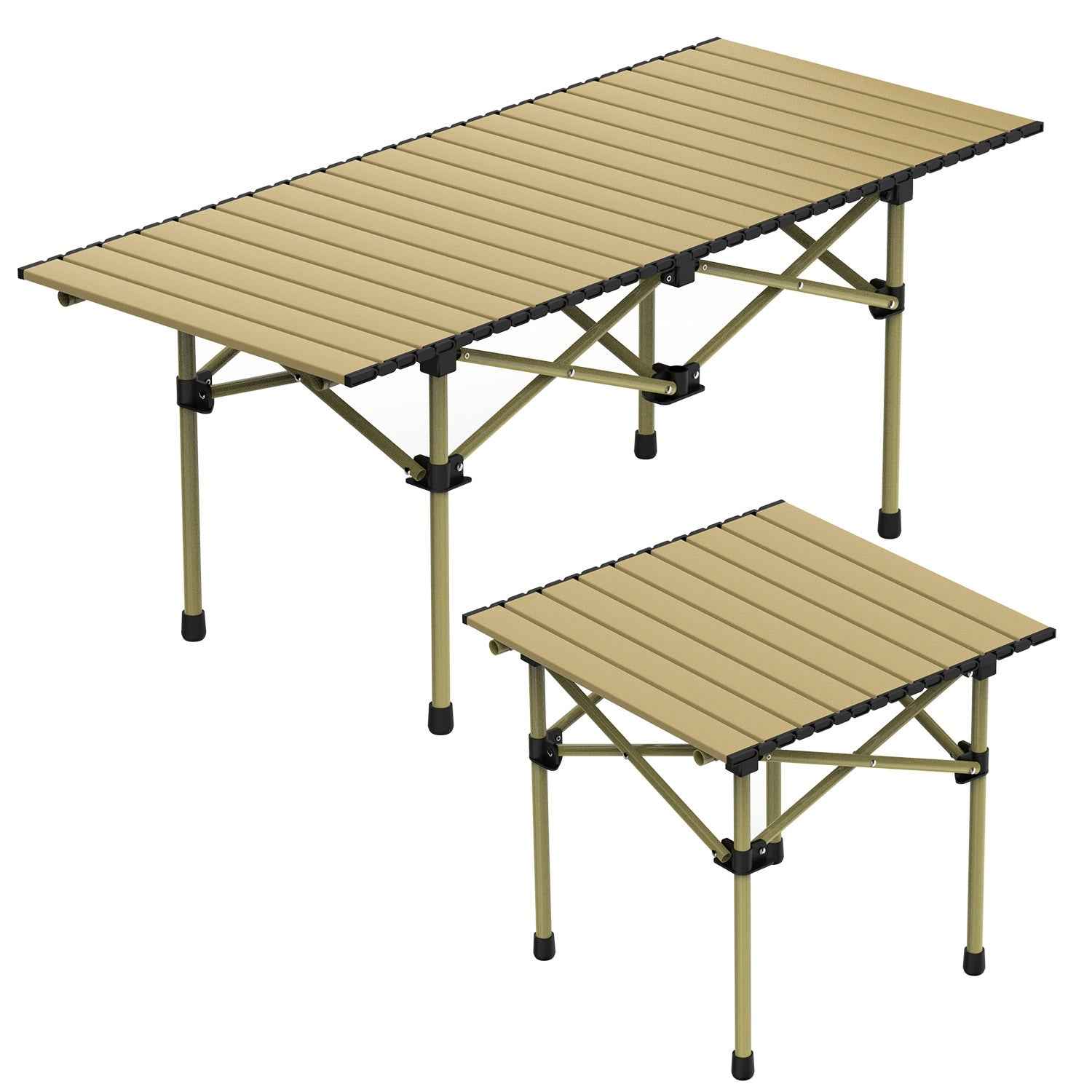 1Pc S Or L Size Options Folding Camping Table Portable Lightweight Carbon Steel Roll-up Picnic BBQ Desk With Carry Bag Heavy Duty For Outdoor Beach Backyard Party Patio Camping Hiking BBQ Picnic