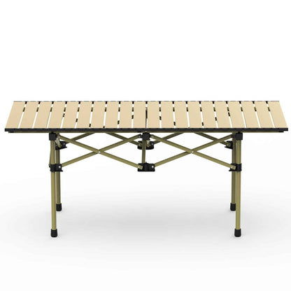 1Pc S Or L Size Options Folding Camping Table Portable Lightweight Carbon Steel Roll-up Picnic BBQ Desk With Carry Bag Heavy Duty For Outdoor Beach Backyard Party Patio Camping Hiking BBQ Picnic