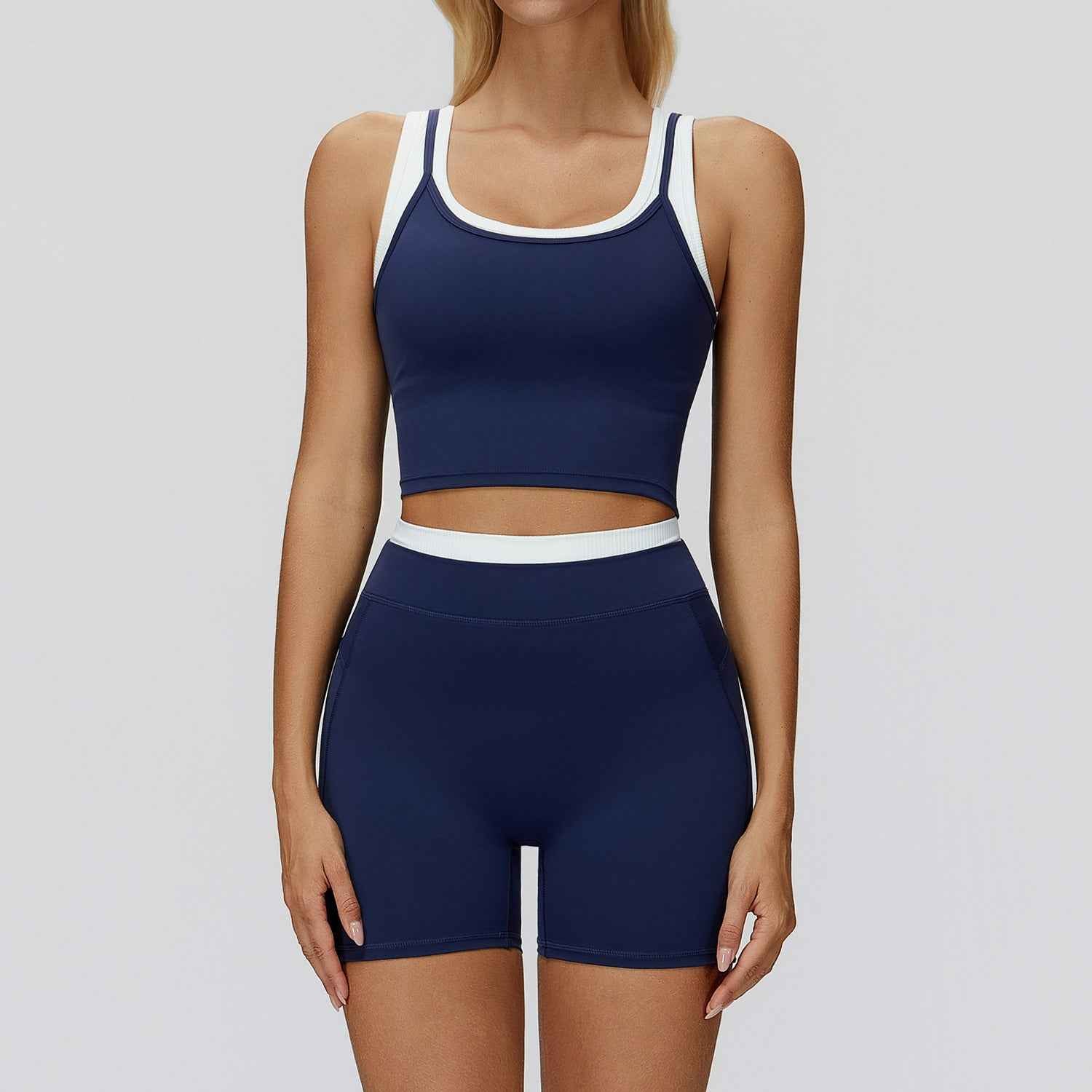 Contrast Nude Yoga Suit Thread