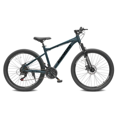 A26317 KIAPALNO 26 Inch All-Terrain Mountain Bike With Disc Brakes 21-Speed Drivetrain &amp; Durable Carbon Steel Frame Ideal For Men And Women, Perfect For Trail Riding And Touring