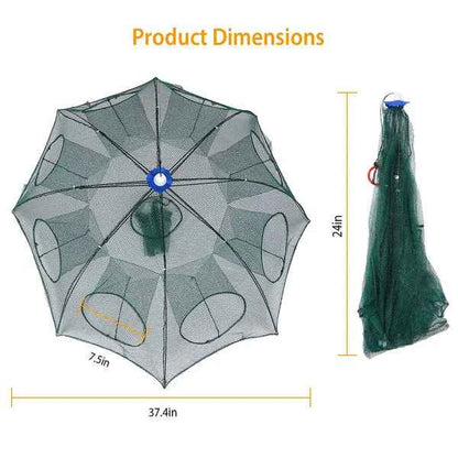 2Pcs Foldable Fishing Bait Nets Trap Crab Net Shrimp Fish Cast Dip Cage