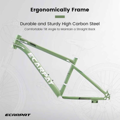 A24301 24 Inch Mountain Bike For Teenagers, High Carbon Steel Frame, Disc Brakes, Durable Design, Brown Edge Tires, Ideal For School Commuting