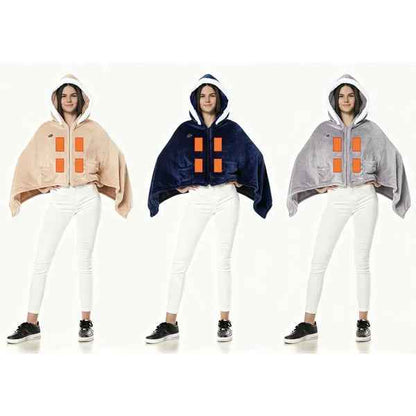 USB-Powered Wearable Heated Flannel Blanket – 3 Heat Levels