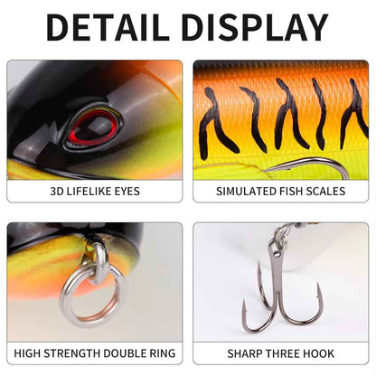 10pcs 1set 35g 14cm Topwater Fishing Lure Kit With Lifelike Swiveling Tail Vibrant Realistic Bait For Freshwater &amp; Saltwater