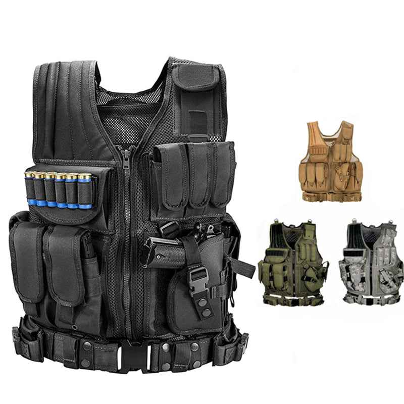 Adjustable Tactical Utility Vest with Storage Pouches
