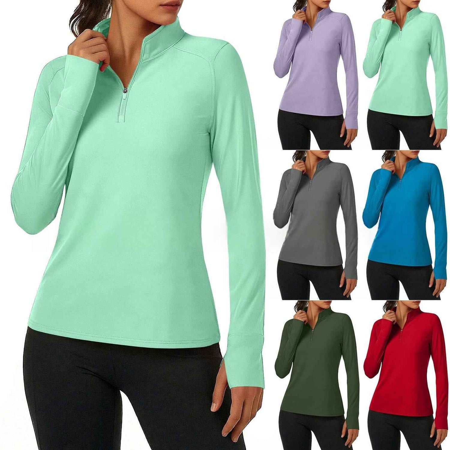 Womens Casual Solid-color Versatile Bottoming Shirt