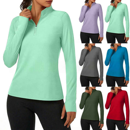Womens Casual Solid-color Versatile Bottoming Shirt