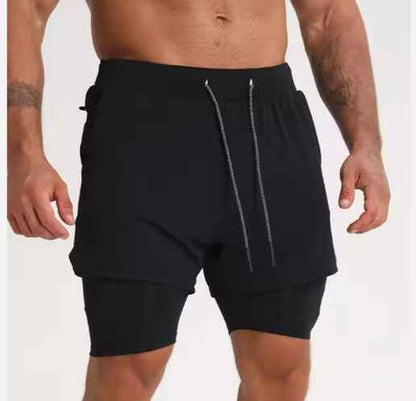 Gym Clothing Men Quick Dry 2 In 1 Gym Shorts Men Polyester Spandex Breathable Shorts Men Liner Running Fitness Shorts