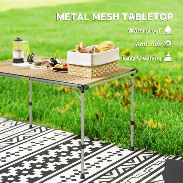 Adjustable Aluminum Folding Camping Table | 51" x 31.5" | 66 lb Capacity