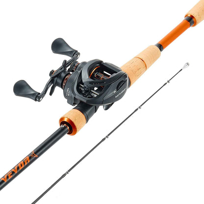 Rod And Fishing Reel Combo, IM7 Carbon Fiber Baitcasting Rod And Reel Combo, Bass Fishing Pole With 7+1 BB System, 7.0:1 Gear Ratio, Cork Handle, Stainless Steel Guides With Ceramic Rings
