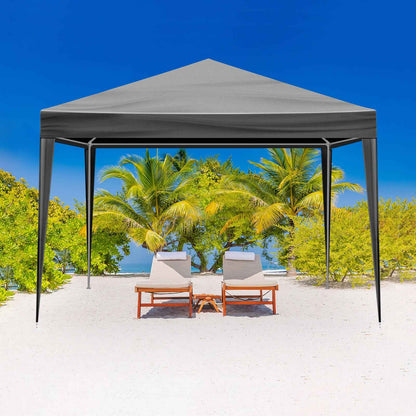 10x10ft Black, 4 Sides Pergola, PE Cloth, Sprayed Iron Pipe, Spiral Pipe