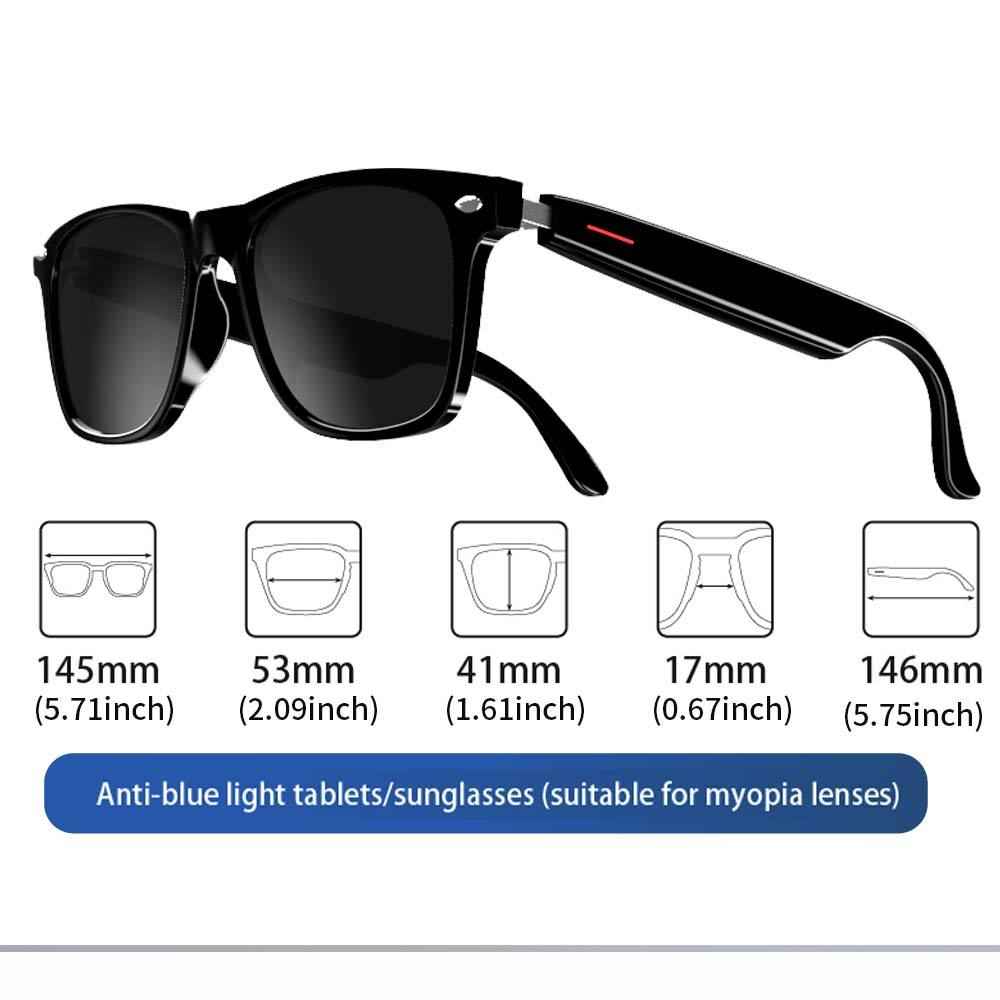 SENBONO E13 Smart Glasses Outdoor Smart Sport Hands-Free Call Music Headphone Anti-Blue Eyeglasses Wireless BT Voice Sunglasses
