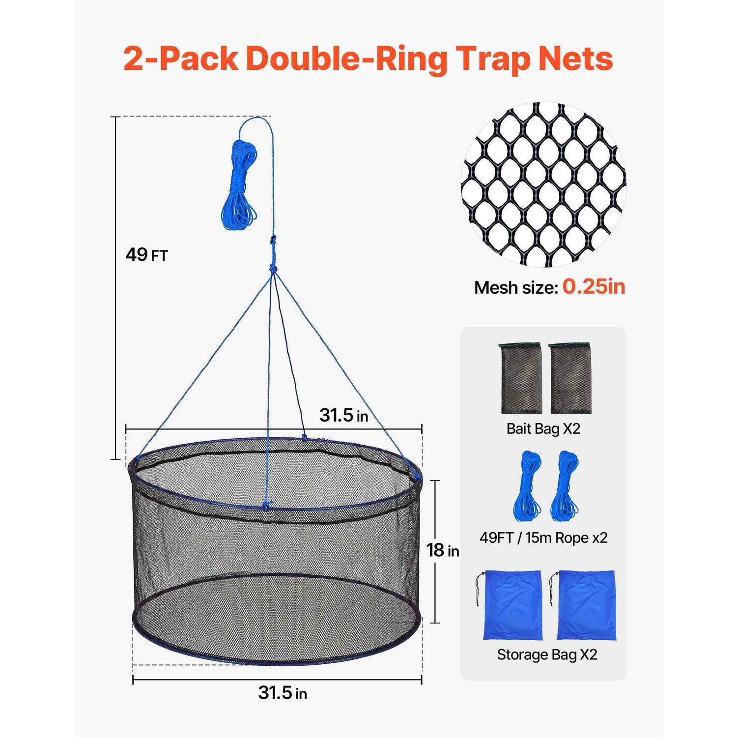 Foldable Fishing Net, Landing Fishing Pier Nets, Portable Drop Net For Pulling Up Fish, Durable And Fish-friendly, With Rope And Storage Bag, For Minnows, Crawfish, Shrimp, Crab
