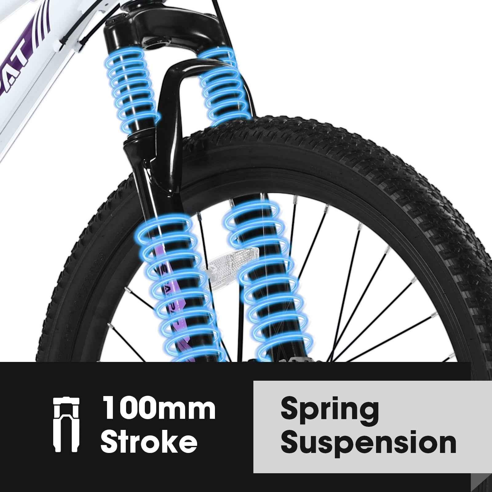 S24103 24 Inch Mountain Bike For Teenagers Girls Women, Shimano 21 Speeds With Dual Disc Brakes And 100mm Front Suspension, White&amp;Pink