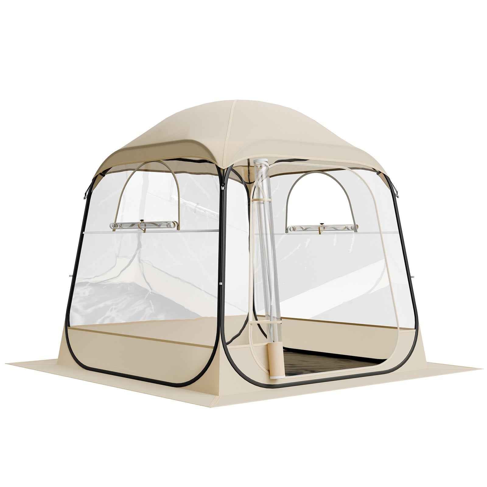 Pop Up Sports Tent, 72x72 In Clear Bubble Tent For 2-4 Persons, Waterproof Outdoor Pod With Floor Mat &amp; Top Cover, Garden Igloo Dome Tents Camping Shelter For Events Fishing Cheering