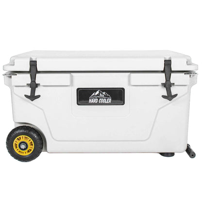 65 Quart White Cooler, Ultra-Tough Hard Shell Ice Chest - Heavy-Duty Insulated Portable Cooler With 6-Day Ice Retention For Camping, Job Site, Tailgating, Beach &amp; Fishing