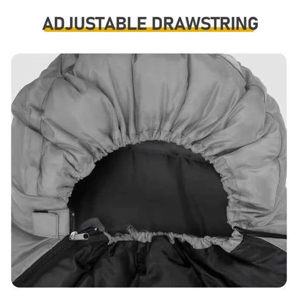 Rectangular Heated Sleeping Bag, Lightweight Sleeping Bag With Multi USB Powered Heating Pads, Waterproof Compact Envelope Sleeping Bag For Backpacking Hiking, Gray